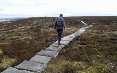 Over 500 tonnes of Stone Flags airlifted by Helicopter on Ilkley Moor